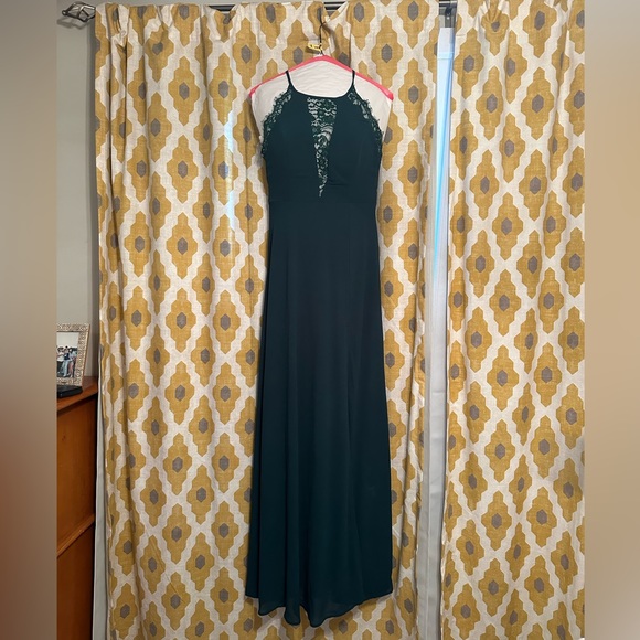 Lulus size small hunter green bridesmaid or wedding guest dress - Picture 7 of 9